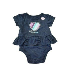 Garanimals Little Sweet Heart Top Baby Girls Denim Blue Flutter 12 Mo LH7220